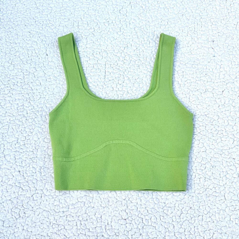 Glassons Green Ribbed Tank Top - Picture 1 of 4